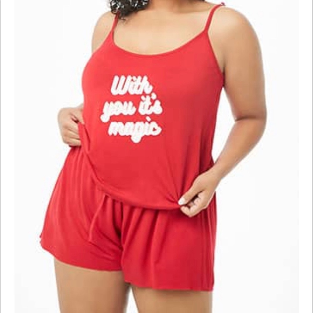 Forever21+ Size Heart Graphic 3pc PJ